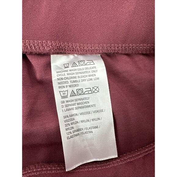 Isaac Mizrahi Live! Petite S Crepe Ponte Baby Bootcut Pants Wine - Picture 4 of 6